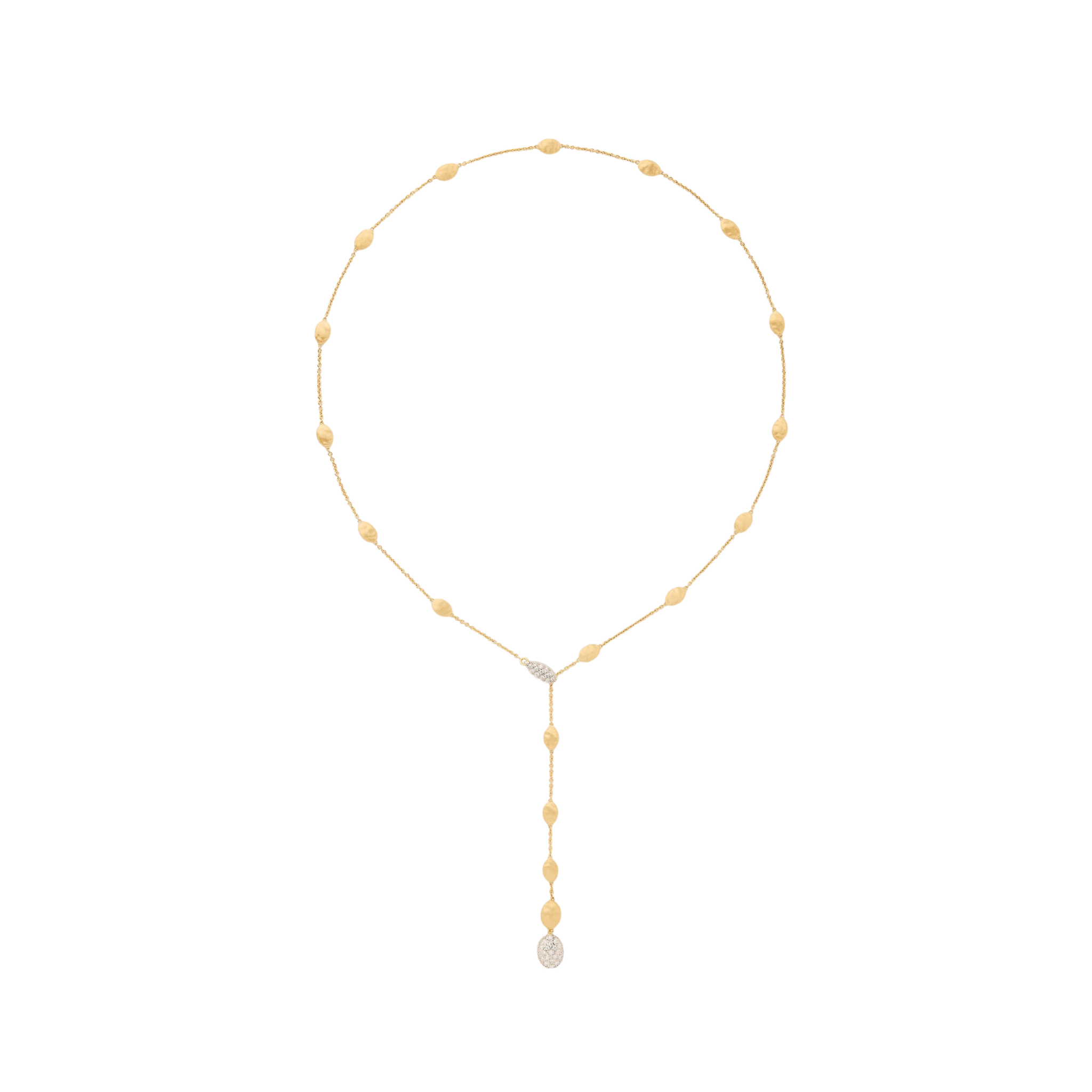 Siviglia Diamond Lariat Necklace in Yellow Gold and White Gold