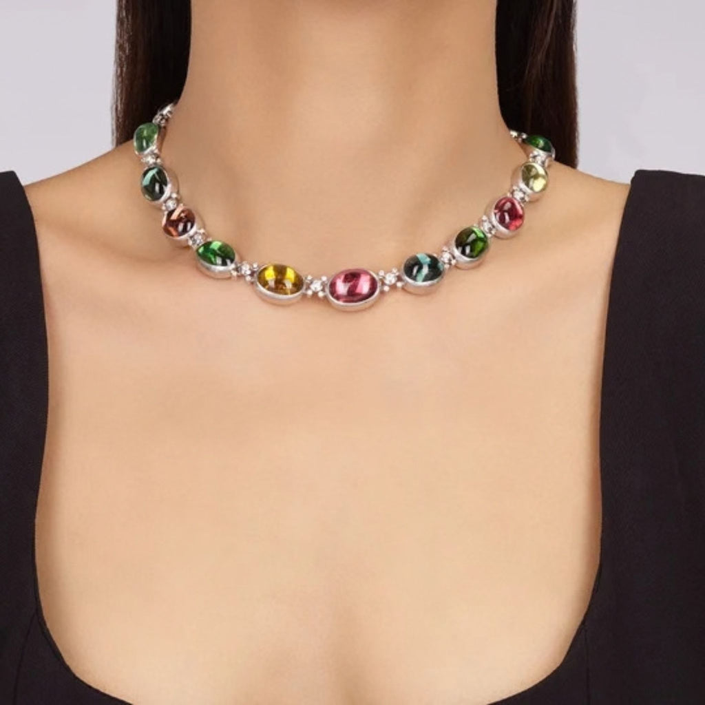 Rune One-of-a-Kind Tourmaline Rivière Link Necklace in Couture Silver