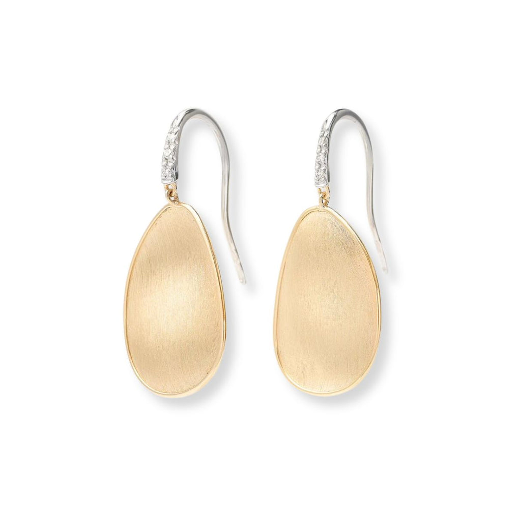 Lunaria Petal Drop Earrings in Yellow Gold