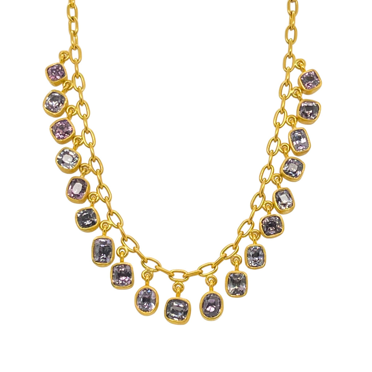 Fringe Lavender Spinel Necklace in Yellow Gold