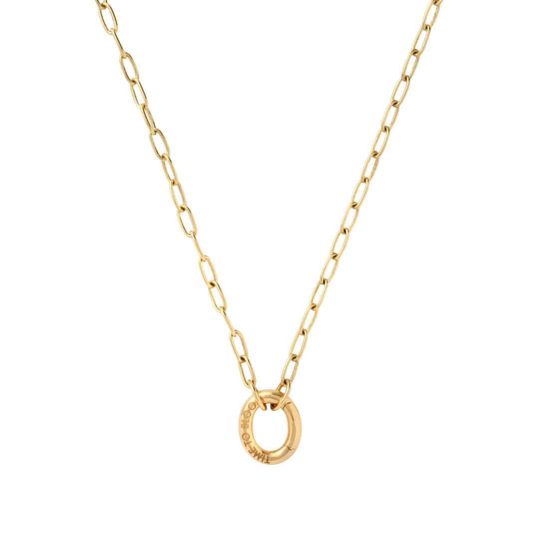 Time to Bloom Lock Necklace in Yellow Gold