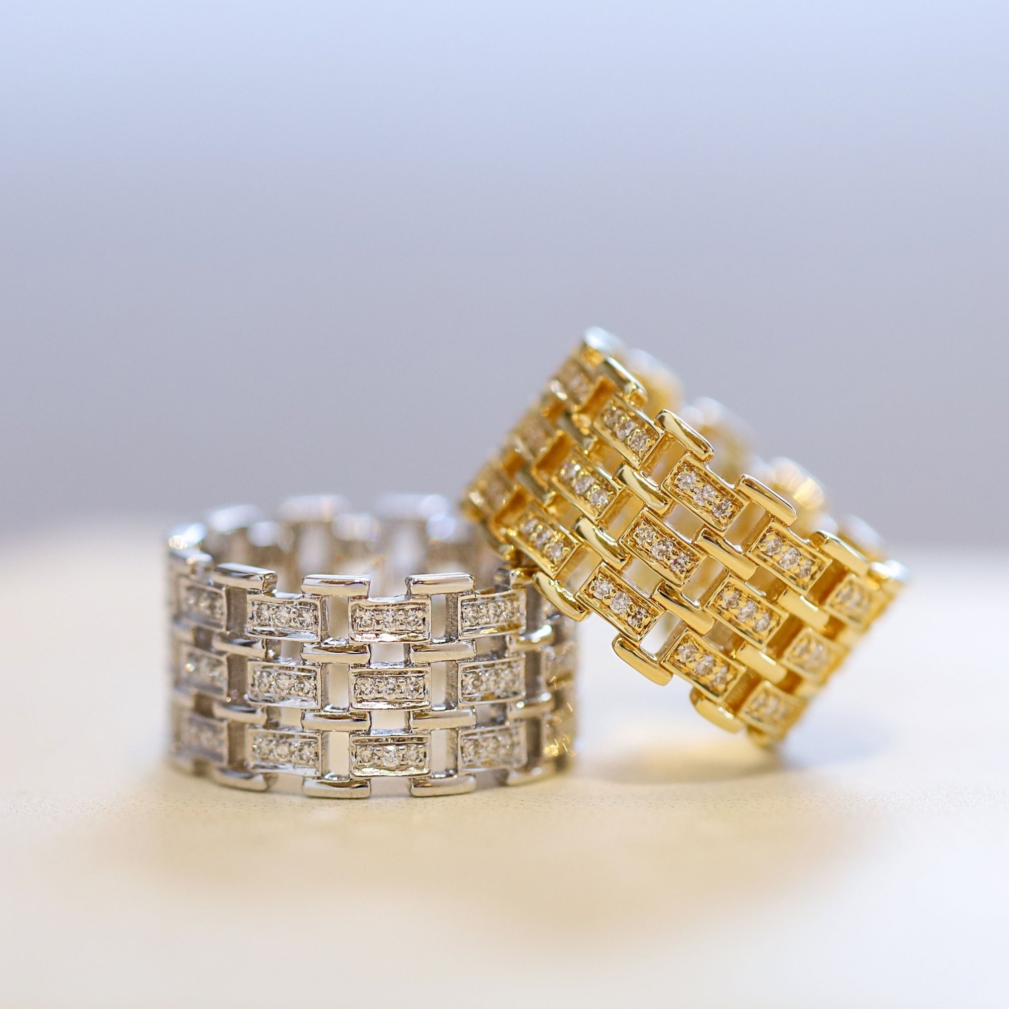 Cesta White Diamond Wide Band