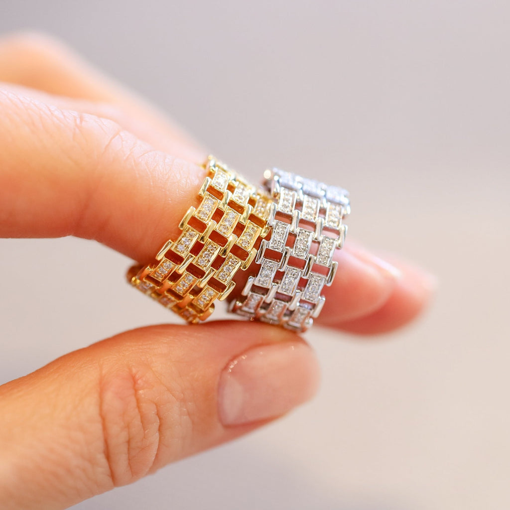 Cesta White Diamond Wide Band