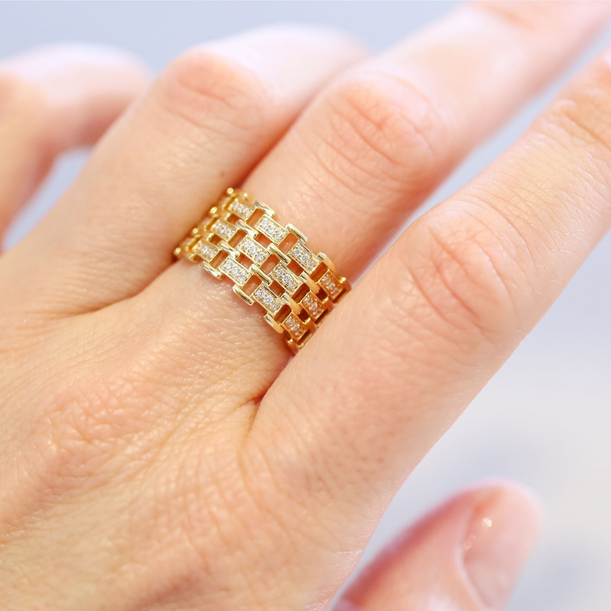 Cesta White Diamond Wide Band