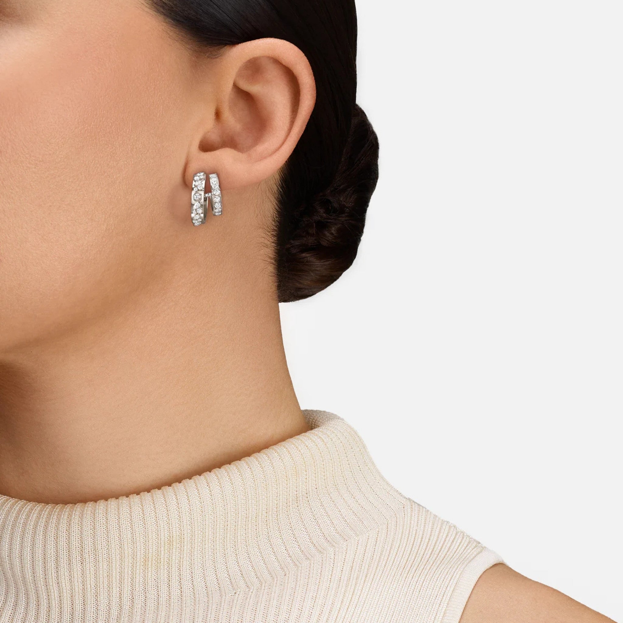 Under The Stars Mood Hoops in White Gold