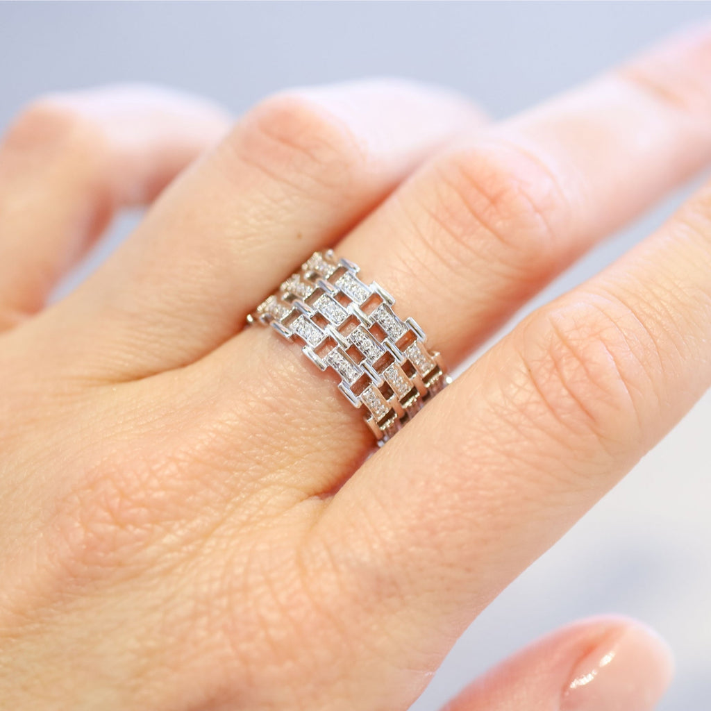 Cesta White Diamond Wide Band