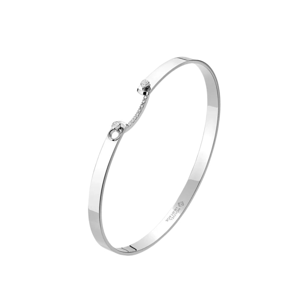 Business Meeting Mood Bangle in White Gold