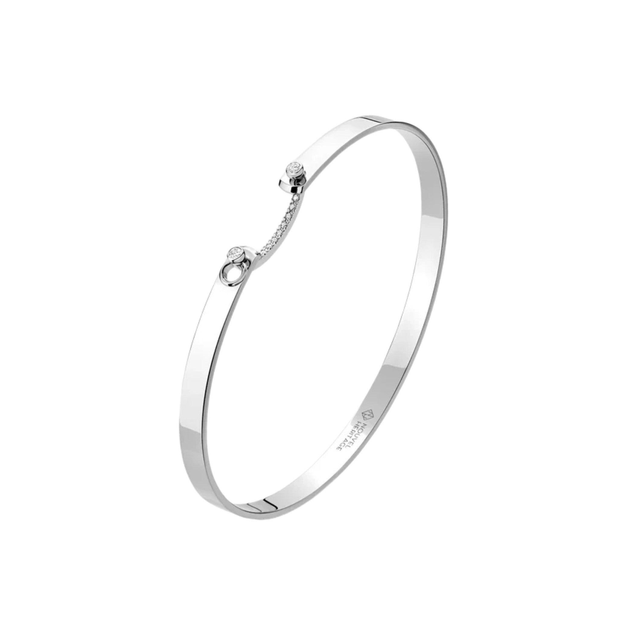 Business Meeting Mood Bangle in White Gold