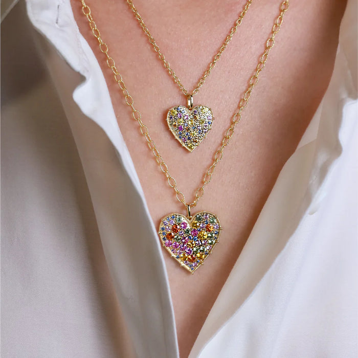 Confetti Small Heart Pendant in Yellow Gold