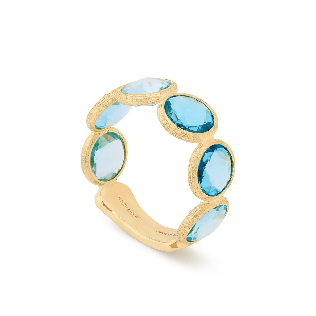 Jaipur Blue Topaz Ring in Yellow Gold