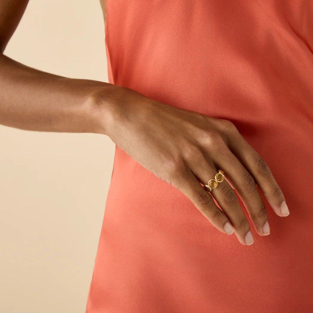 Jaipur Color Citrine Ring in Yellow Gold