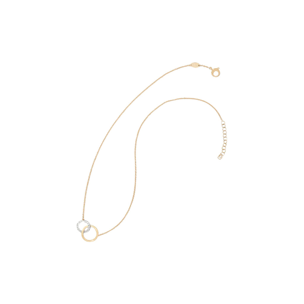 Jaipur Mixed Link Diamond Pave Pendant in Yellow and White Gold