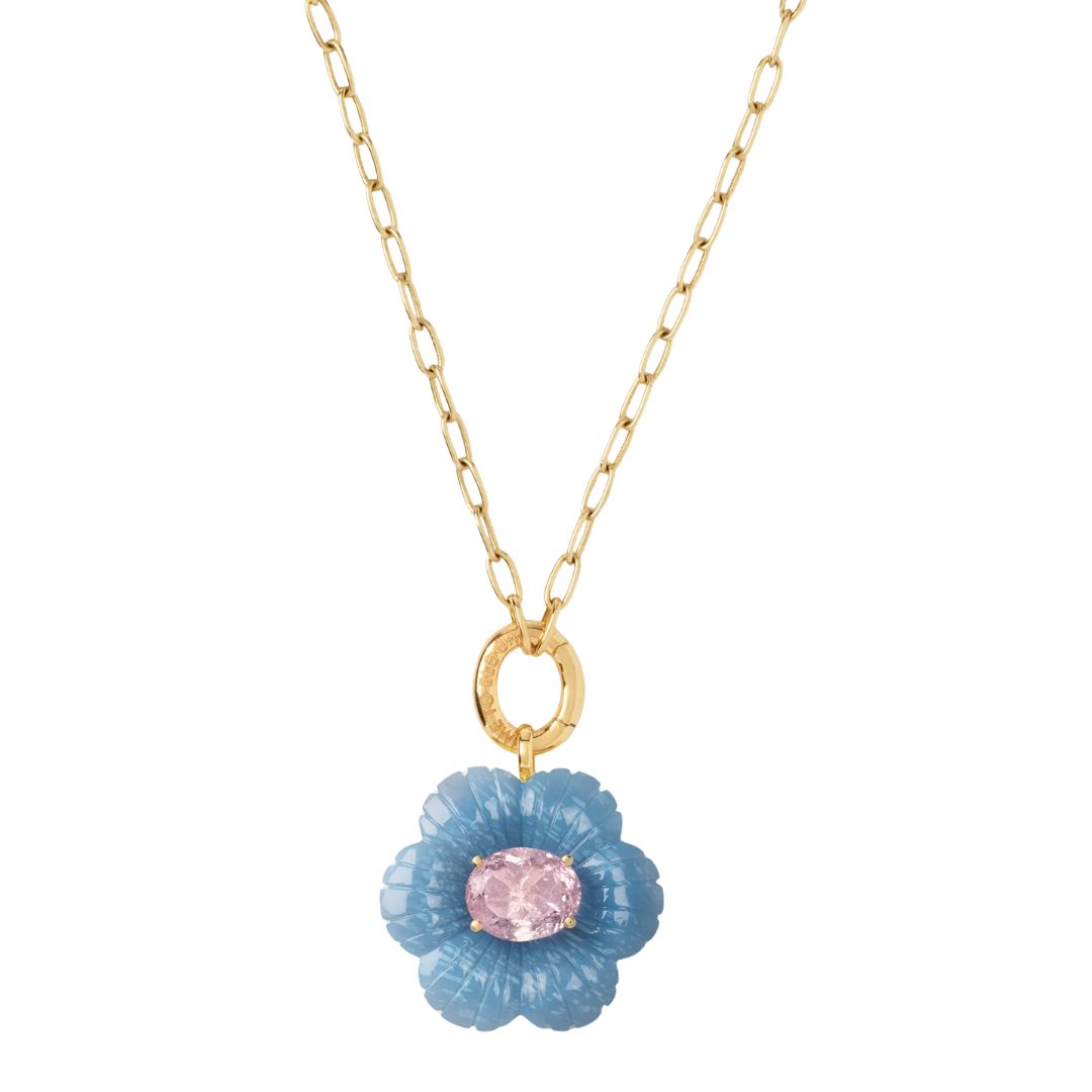Time to Bloom Lock Necklace in Yellow Gold