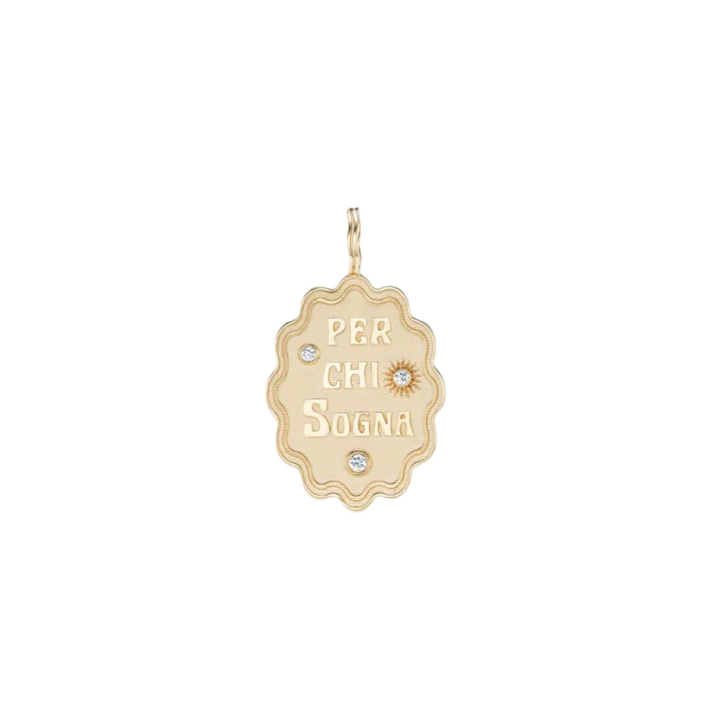 Per Chi Sogna Large Oval Charm in Yellow Gold