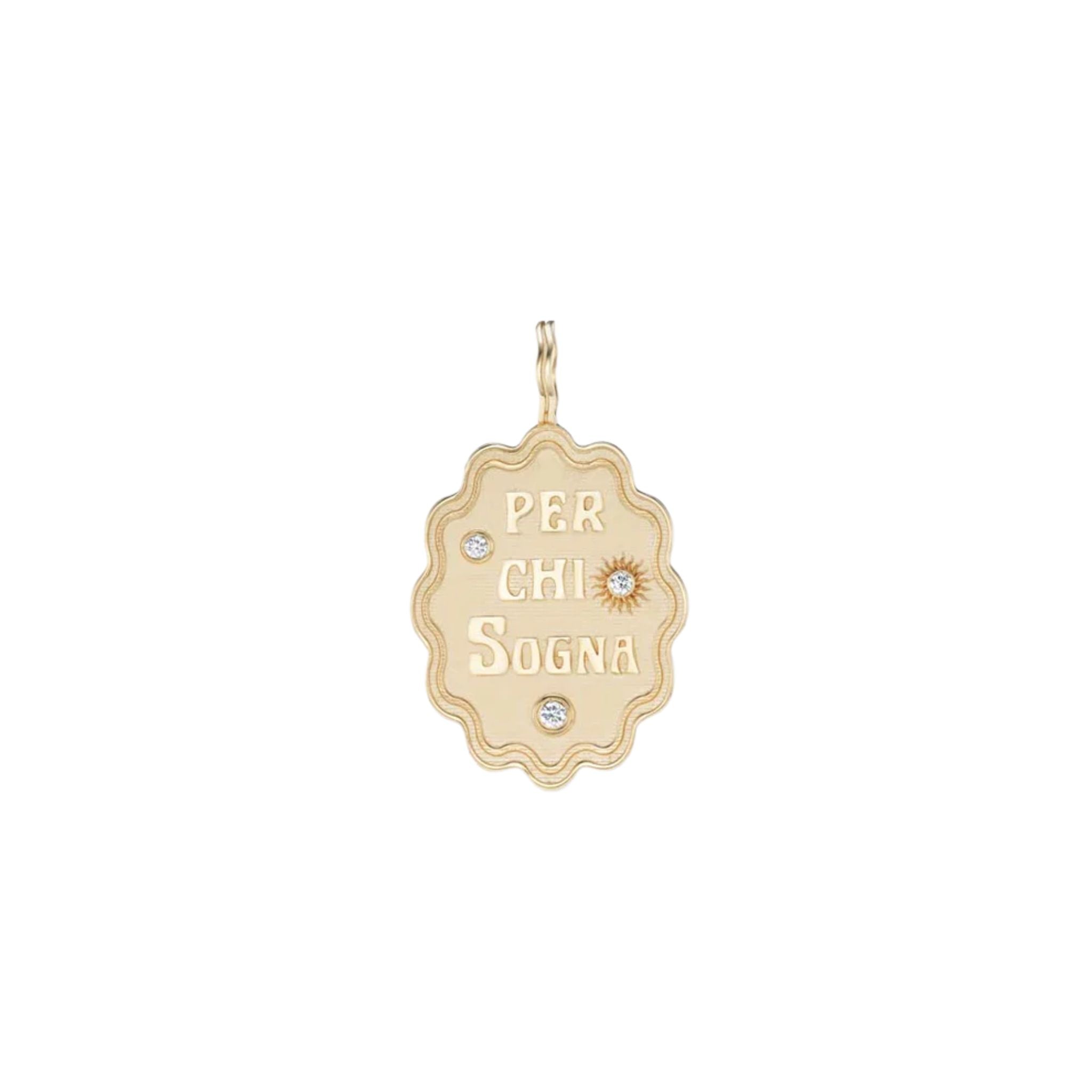 Per Chi Sogna Large Oval Charm in Yellow Gold