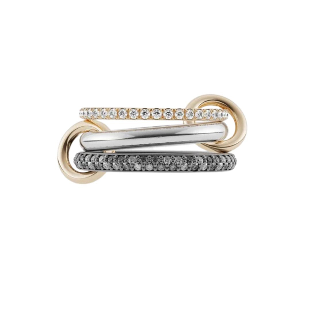 Scorpio SG Gris Stack in Sterling Silver and Yellow Gold