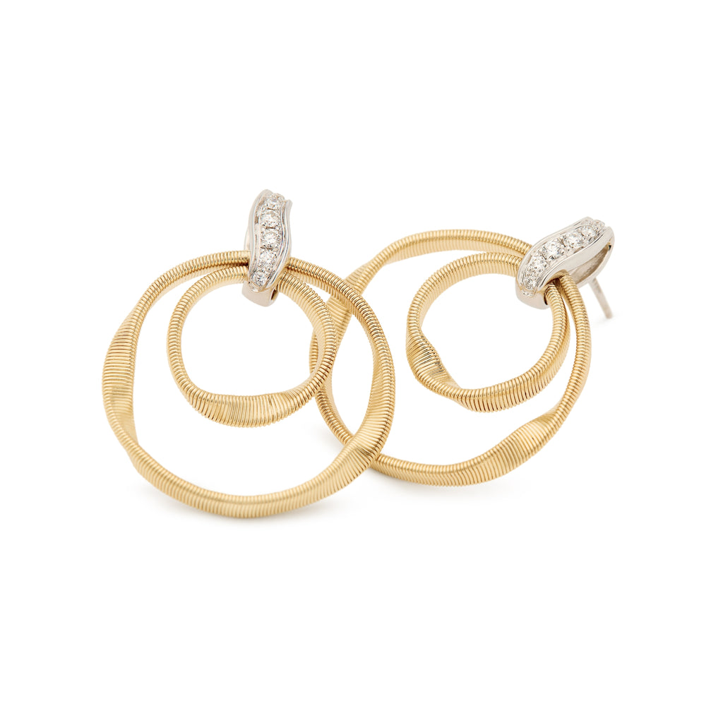 Marrakech Diamond Earrings in Yellow Gold and White Gold