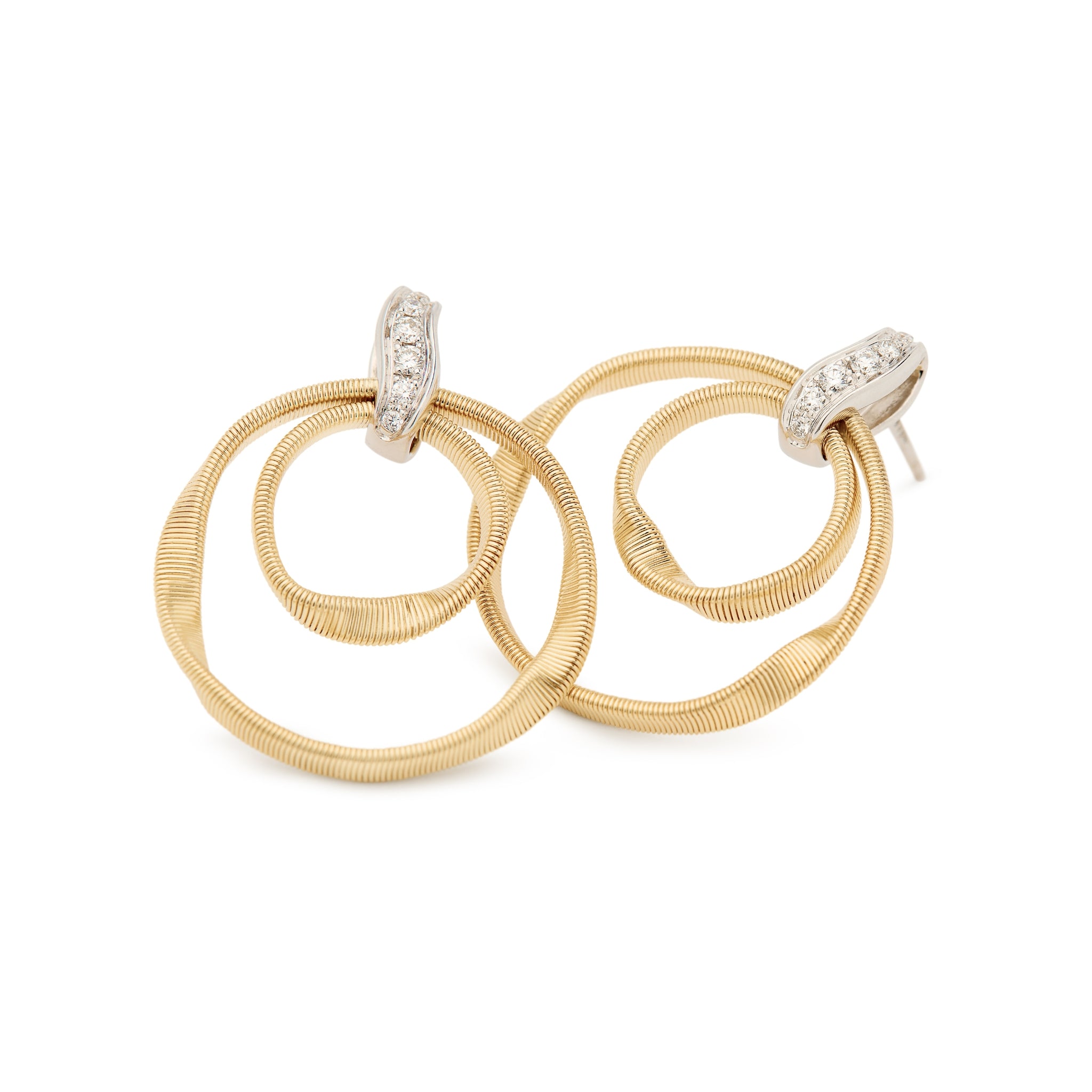 Marrakech Diamond Earrings in Yellow Gold and White Gold