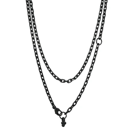 Rectangle Link Chain in Oxidized Sterling Silver