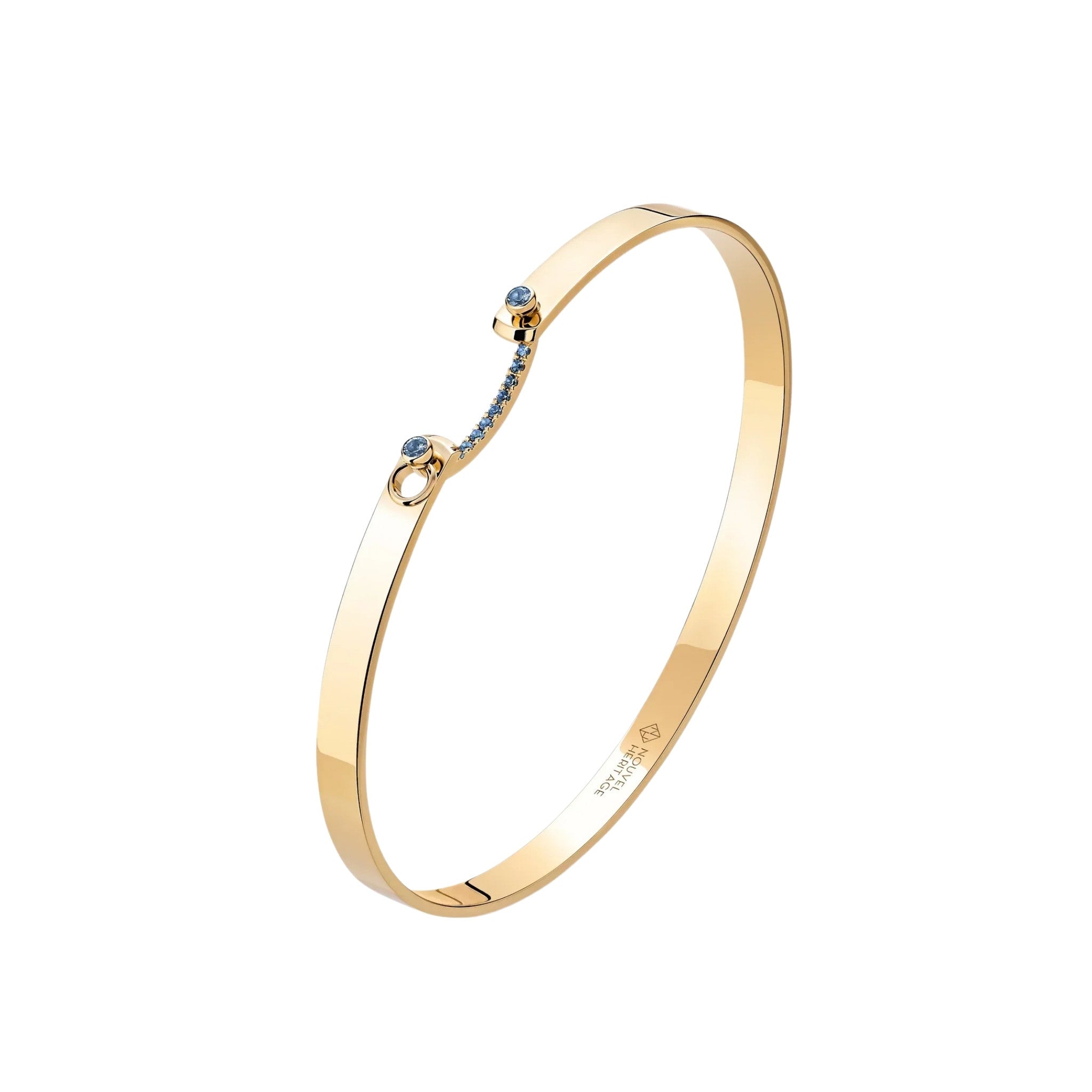Baby Blue Mood Bangle in Yellow Gold