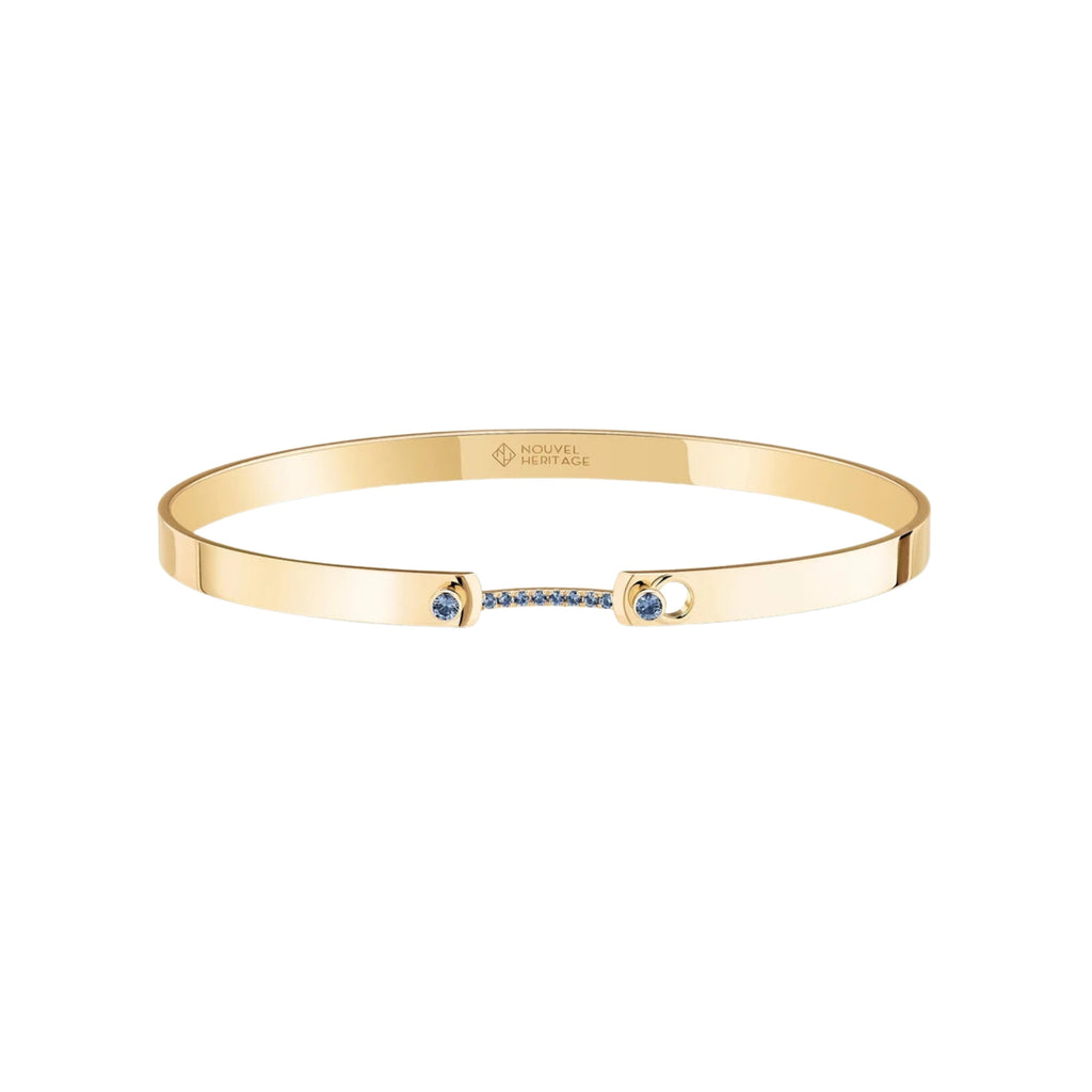 Baby Blue Mood Bangle in Yellow Gold