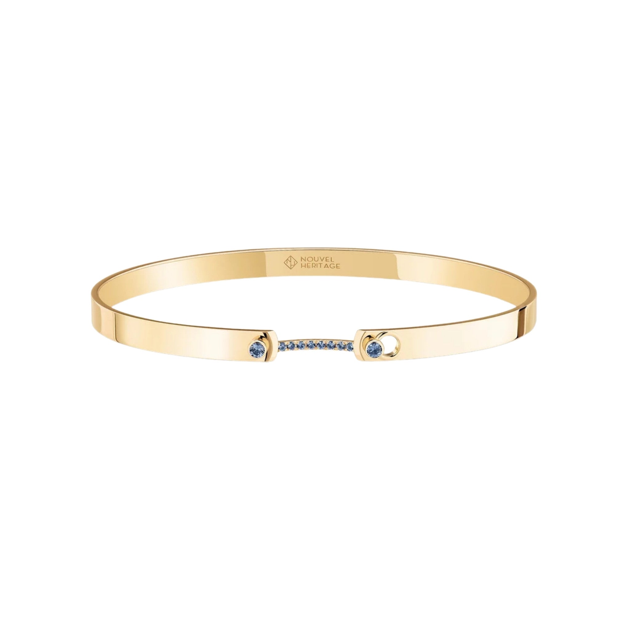 Baby Blue Mood Bangle in Yellow Gold