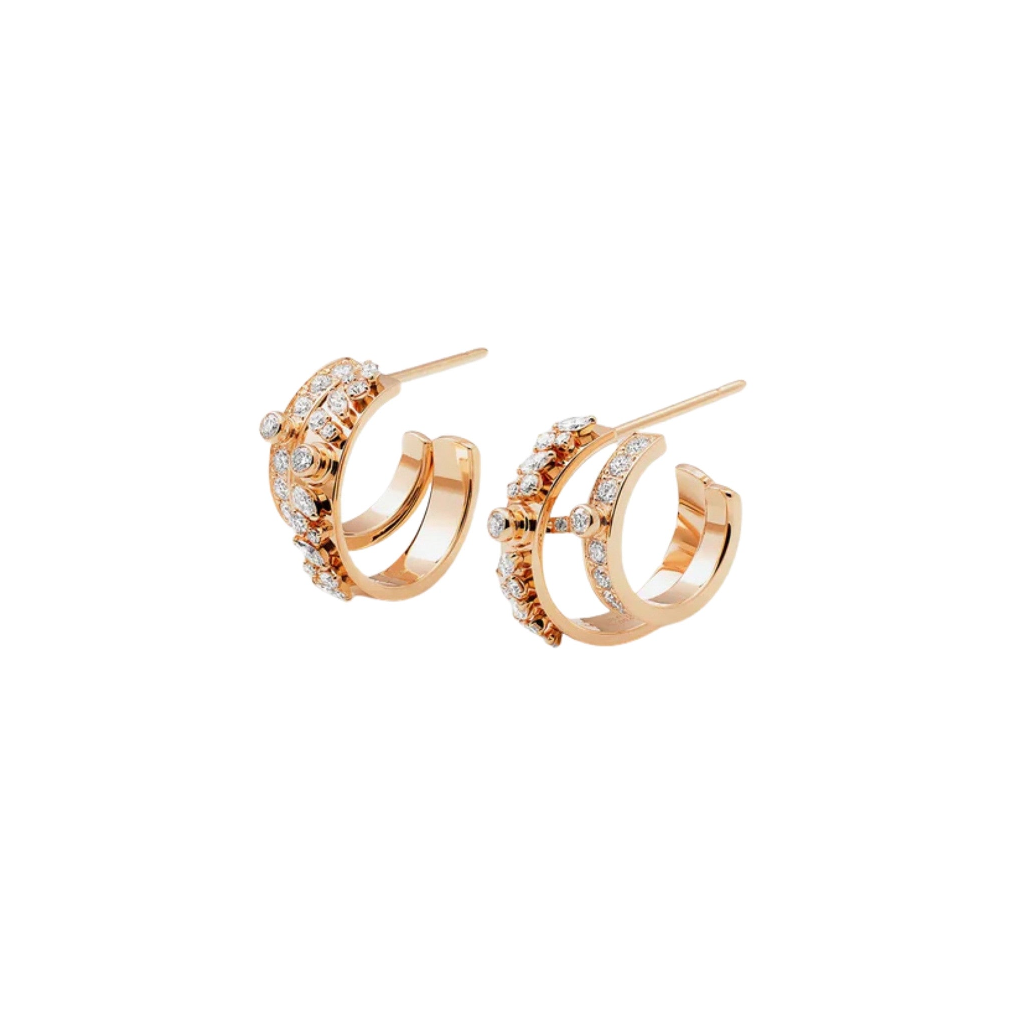 Under The Stars Tuxedo Hoops in Rose Gold