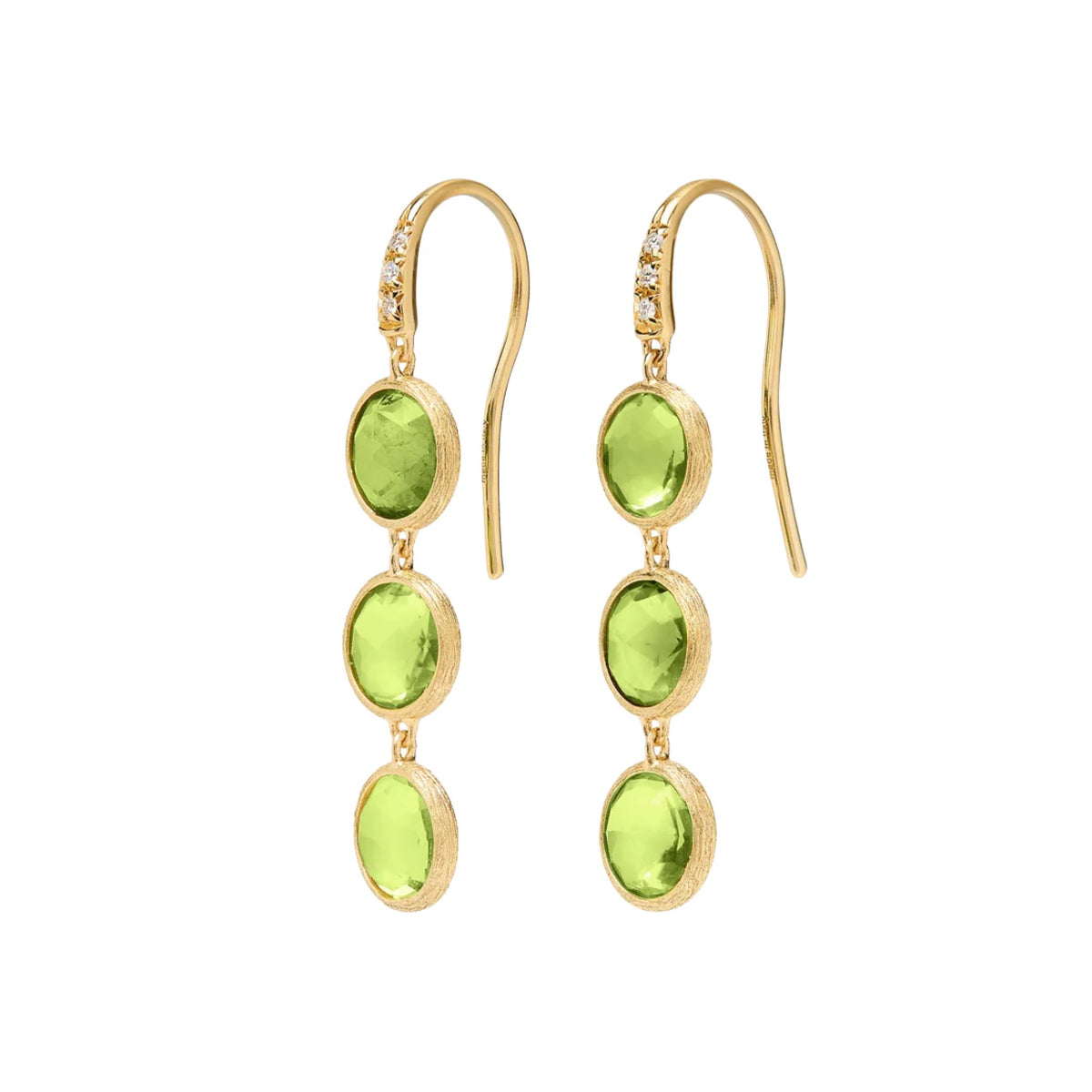 Jaipur Color Peridot Earrings in Yellow Gold