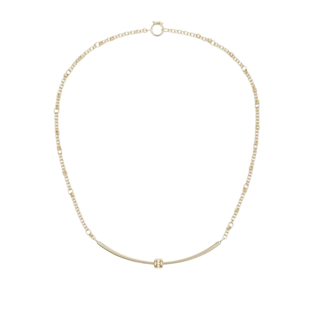 Gravity Arc Necklace in Yellow Gold