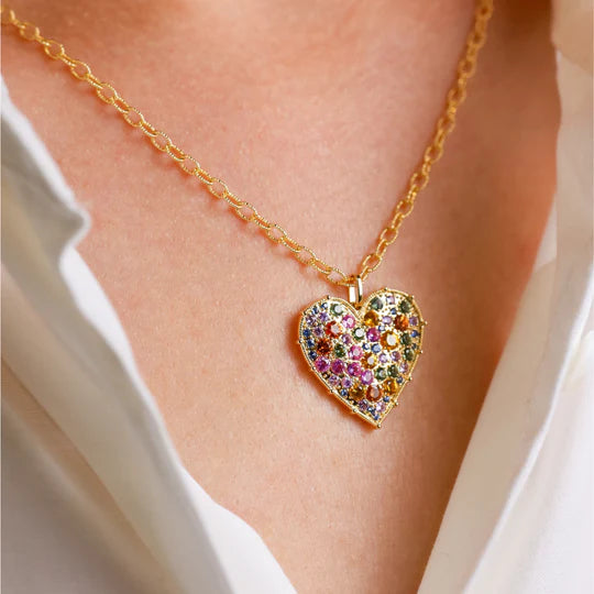 Confetti Heart Pendant in Yellow Gold