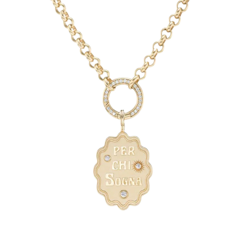 Per Chi Sogna Large Oval Charm in Yellow Gold