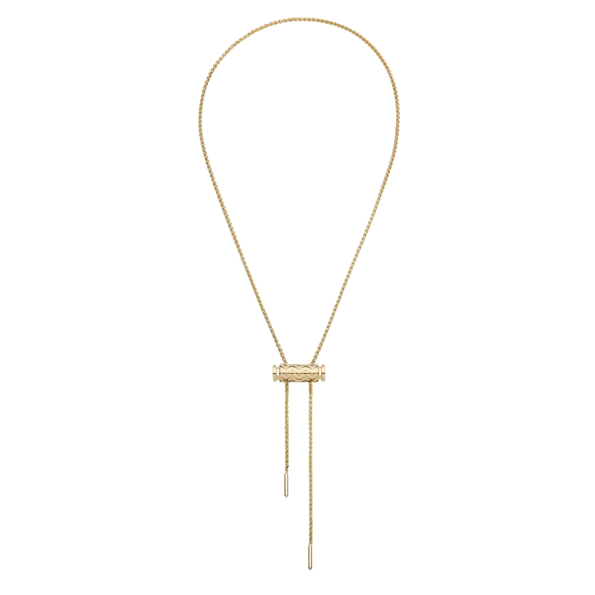 Gold Chevron Latch Pendant on MM Chain in Yellow Gold