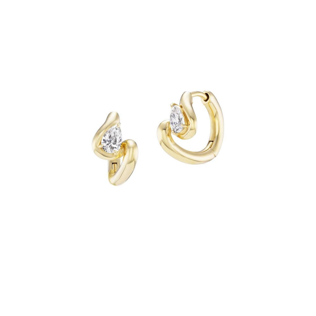 Contour Diamond Huggies in Yellow Gold