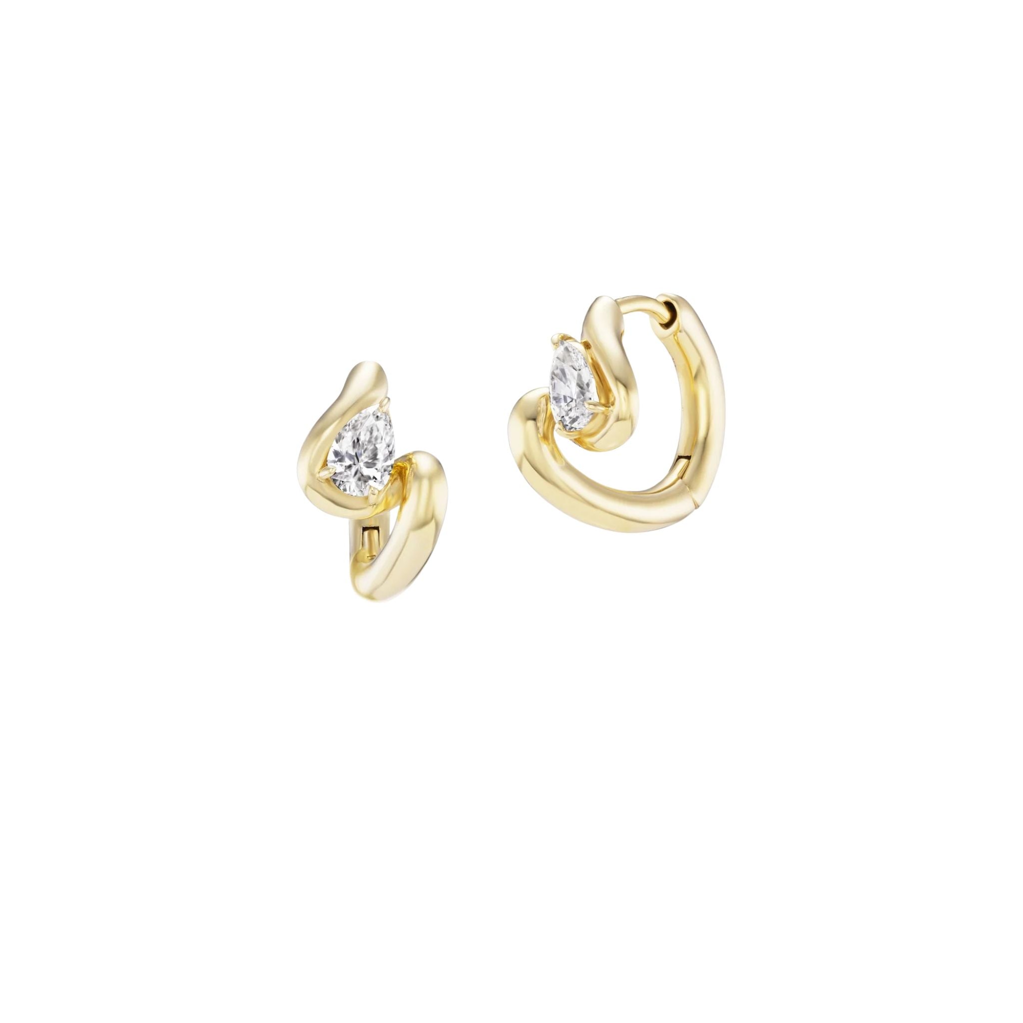 Contour Diamond Huggies in Yellow Gold