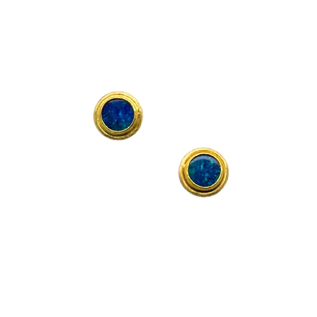 Opal Studs in Yellow Gold