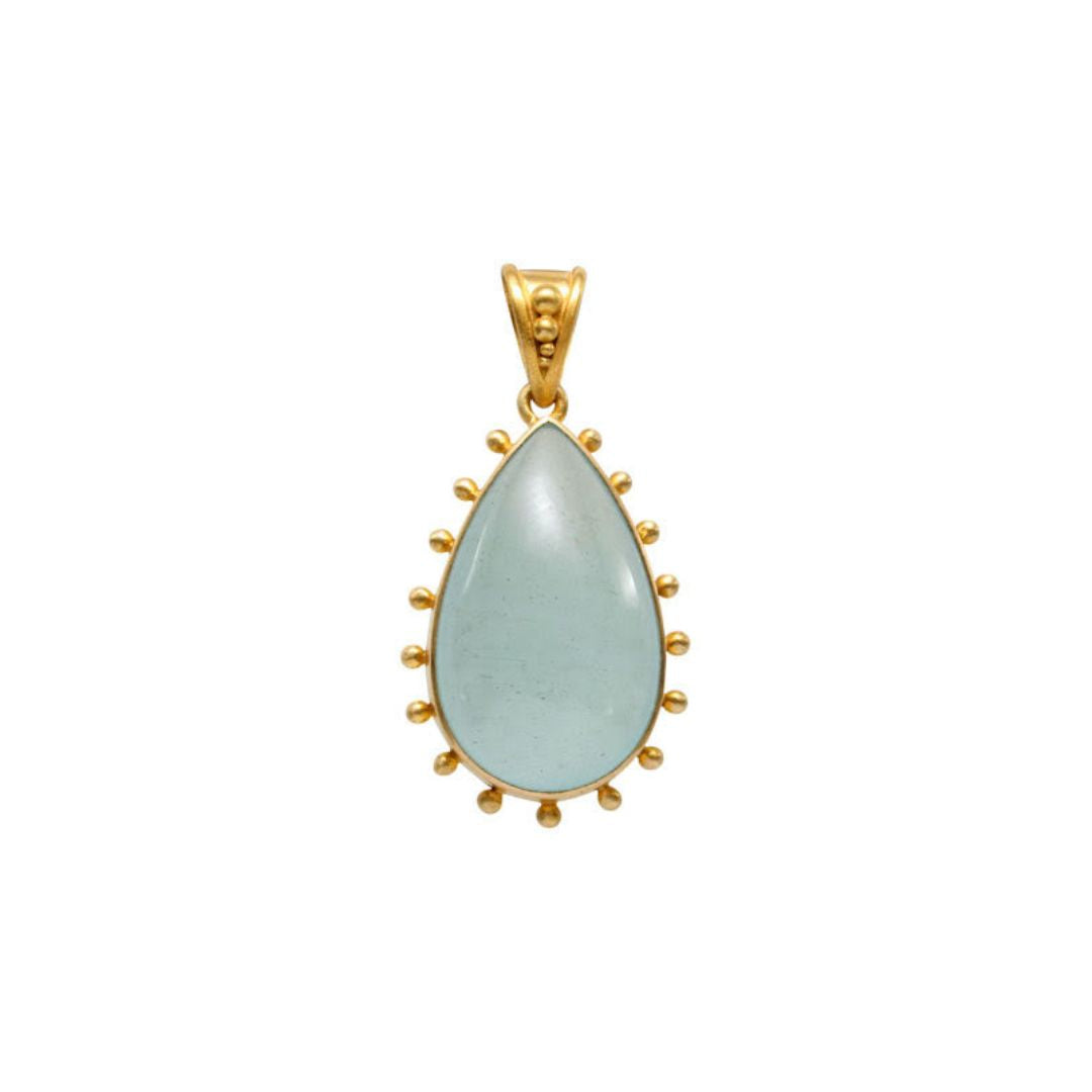 Aquamarine Pendant in Yellow Gold