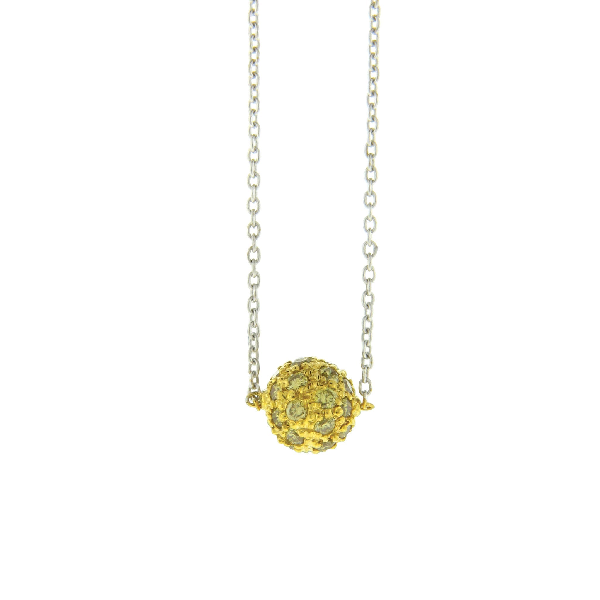Disco Yellow Diamond Pavé Necklace