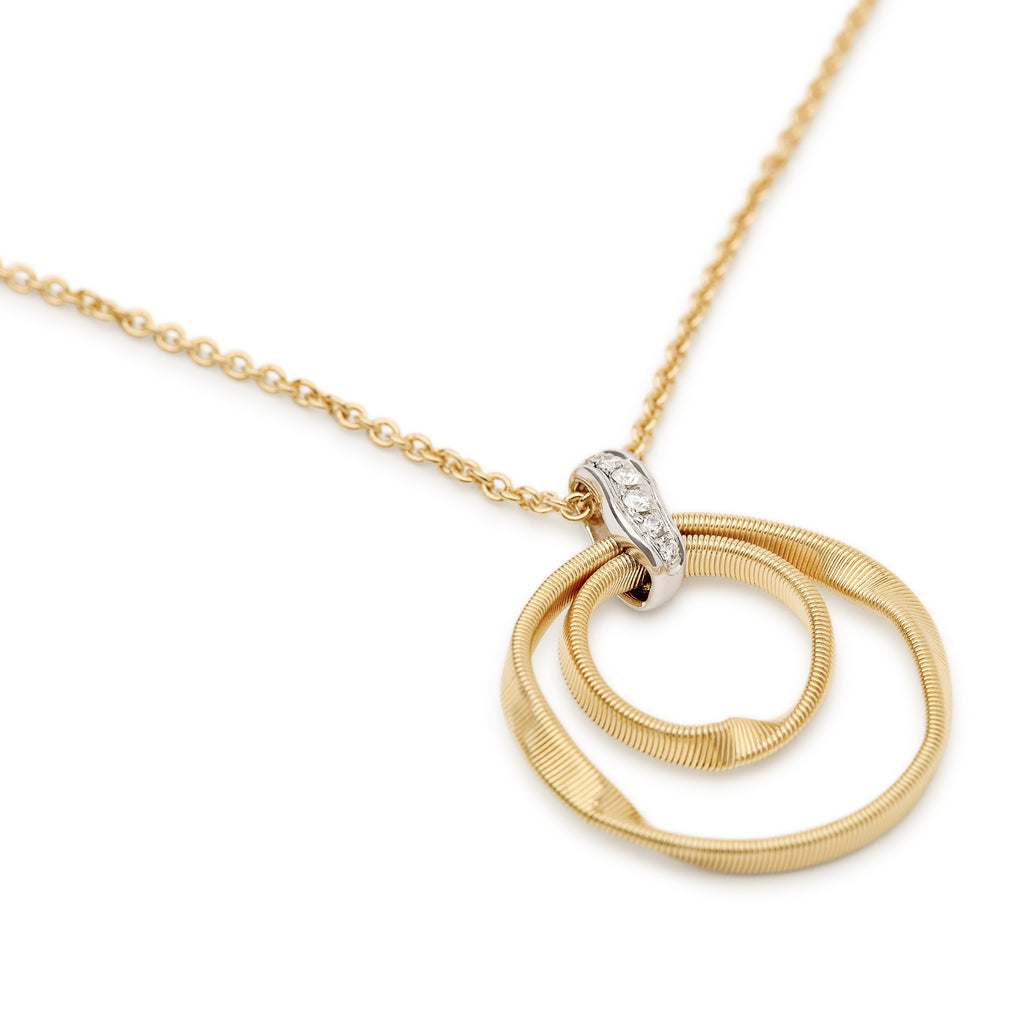 Marrakech Coil Pendant Necklace in Yellow Gold and White Gold
