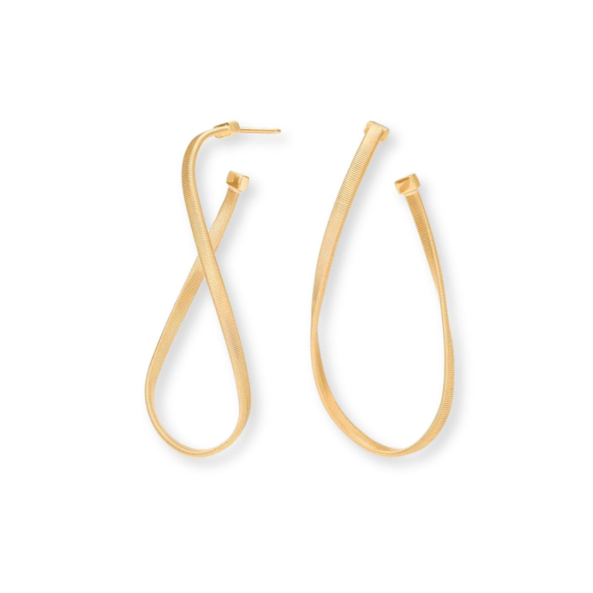 Marrakech Medium Twisted Infinity Hoops in Yellow Gold