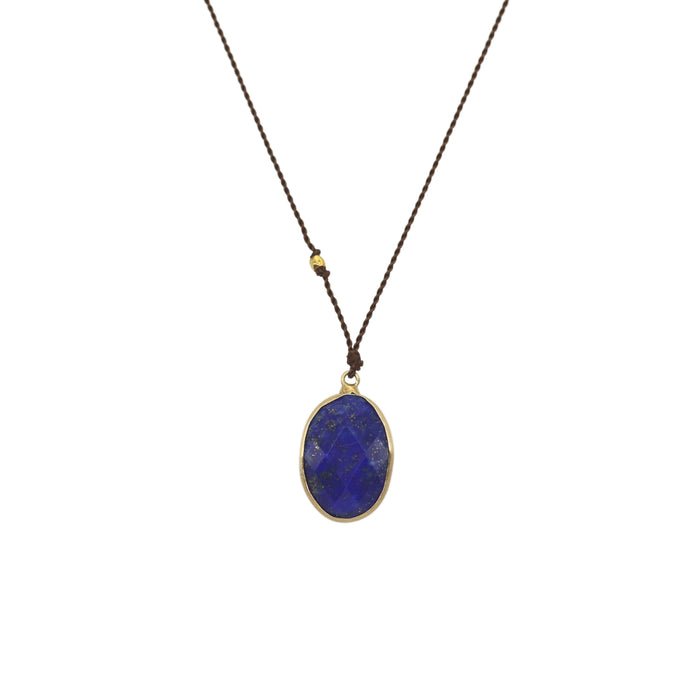 Lapis Necklace in Yellow Gold