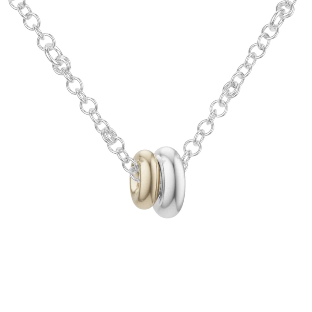 Gravity SG Necklace in Sterling Silver and Yellow Gold