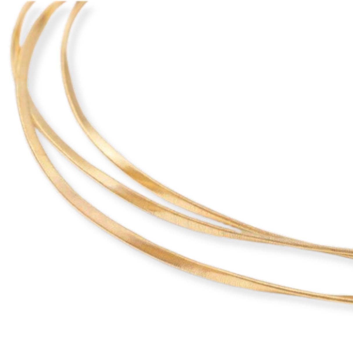 Marrakech 3-Strand Twisted Coil Necklace in Yellow Gold