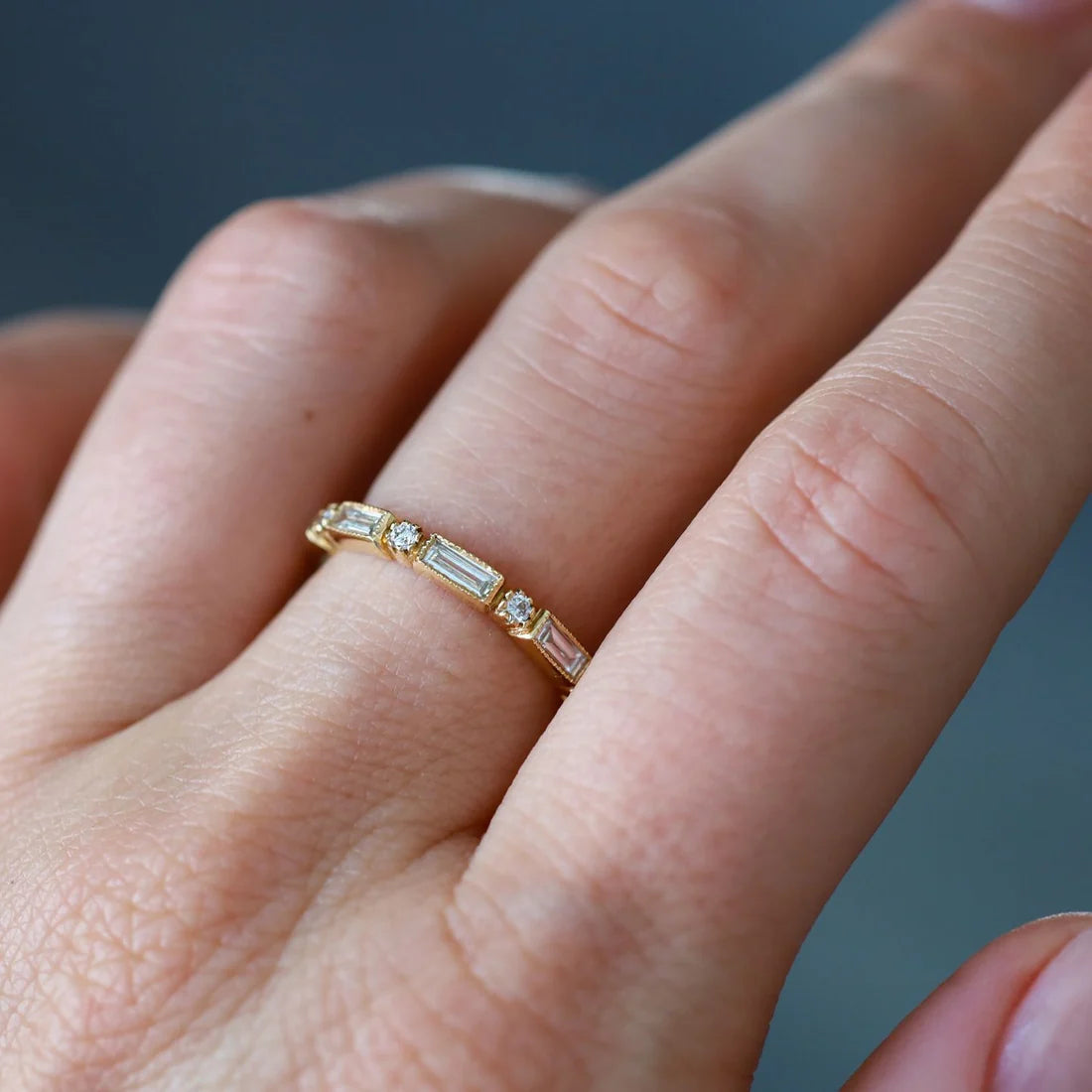 Lucy White Diamond Band in White Gold