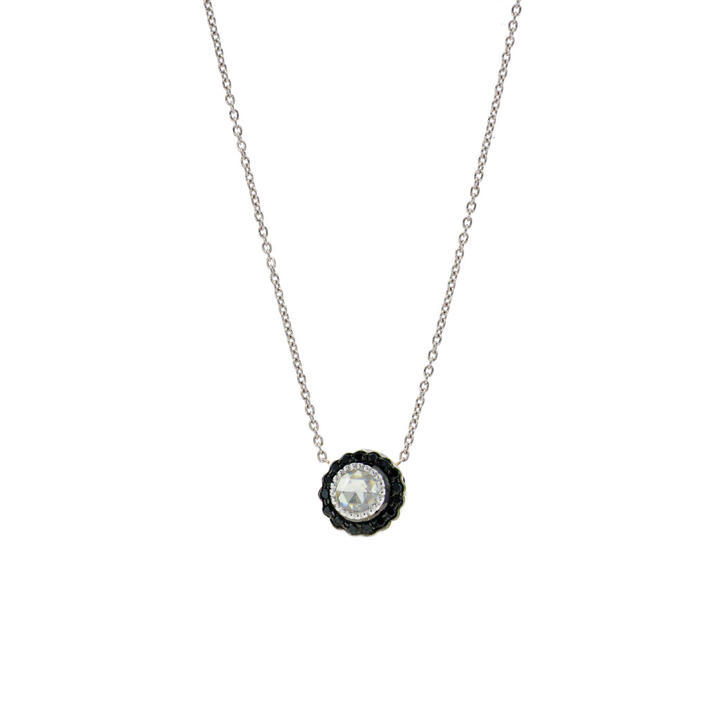 True Romance Black Diamond Necklace in White Gold