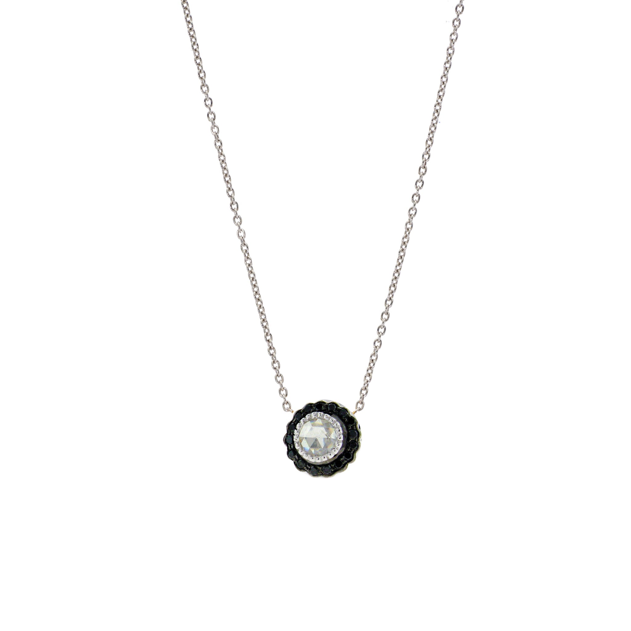 True Romance Black Diamond Necklace in White Gold