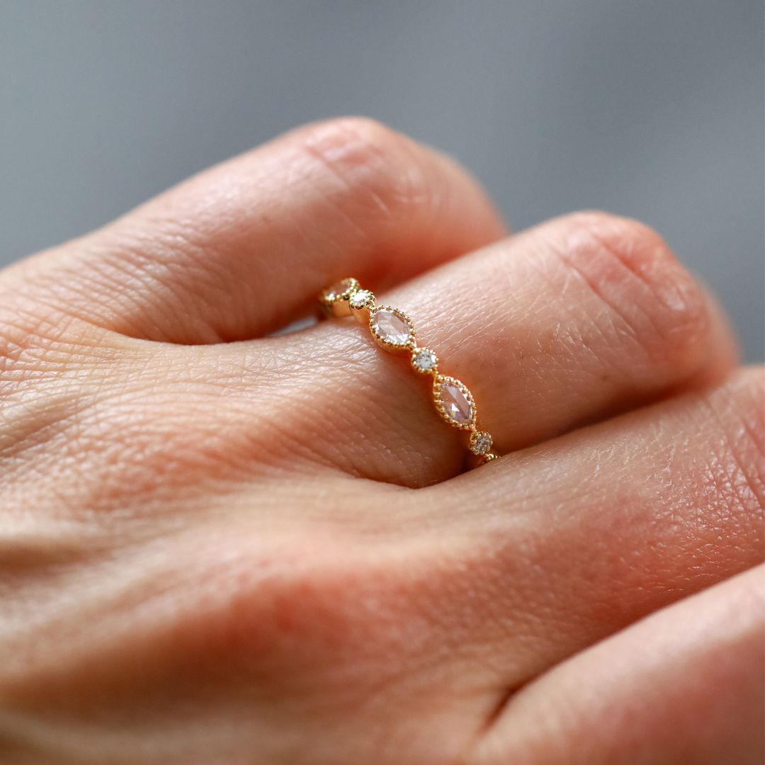 Amara Diamond Band in Rose Gold
