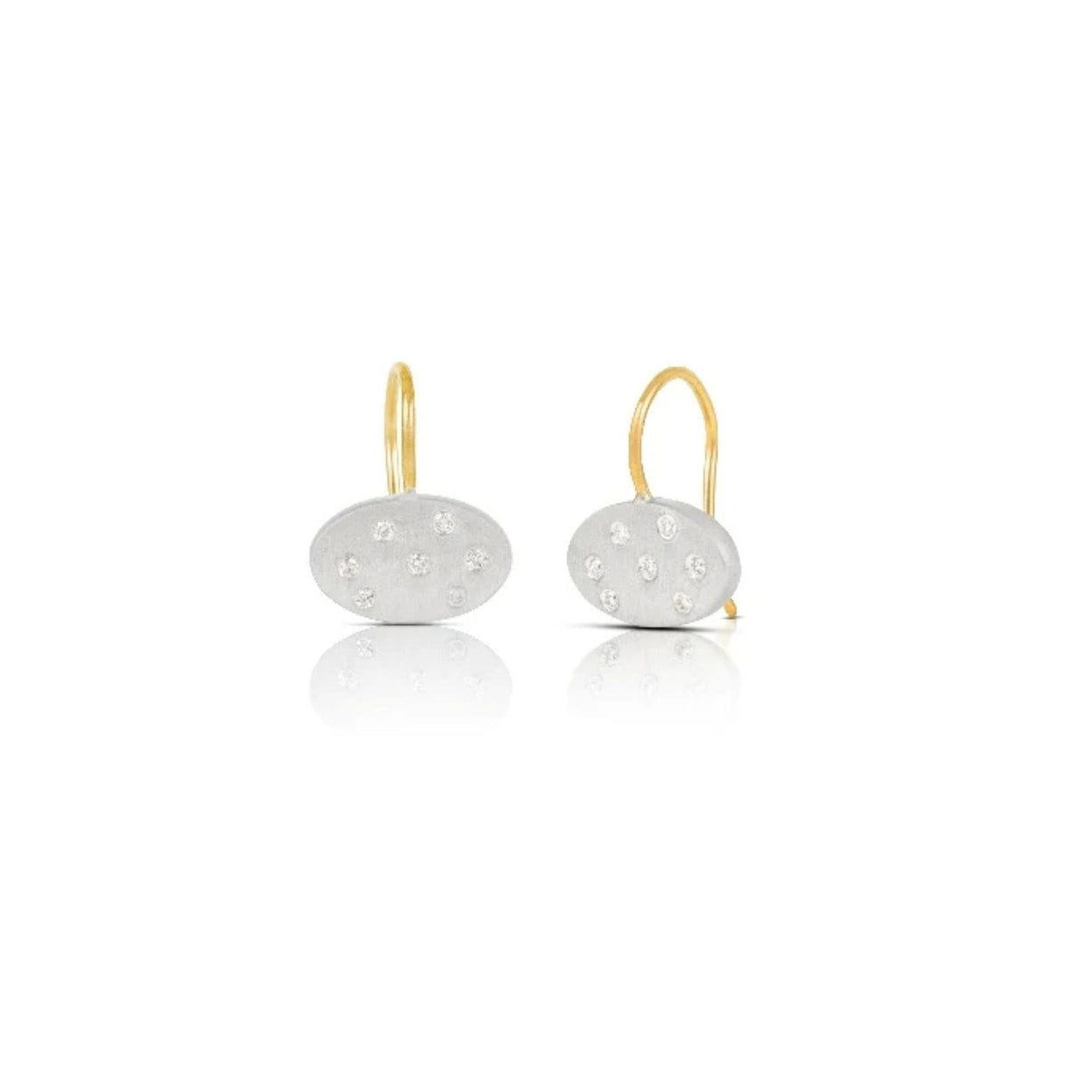 Geo Earrings in Sterling Silver and Yellow Gold