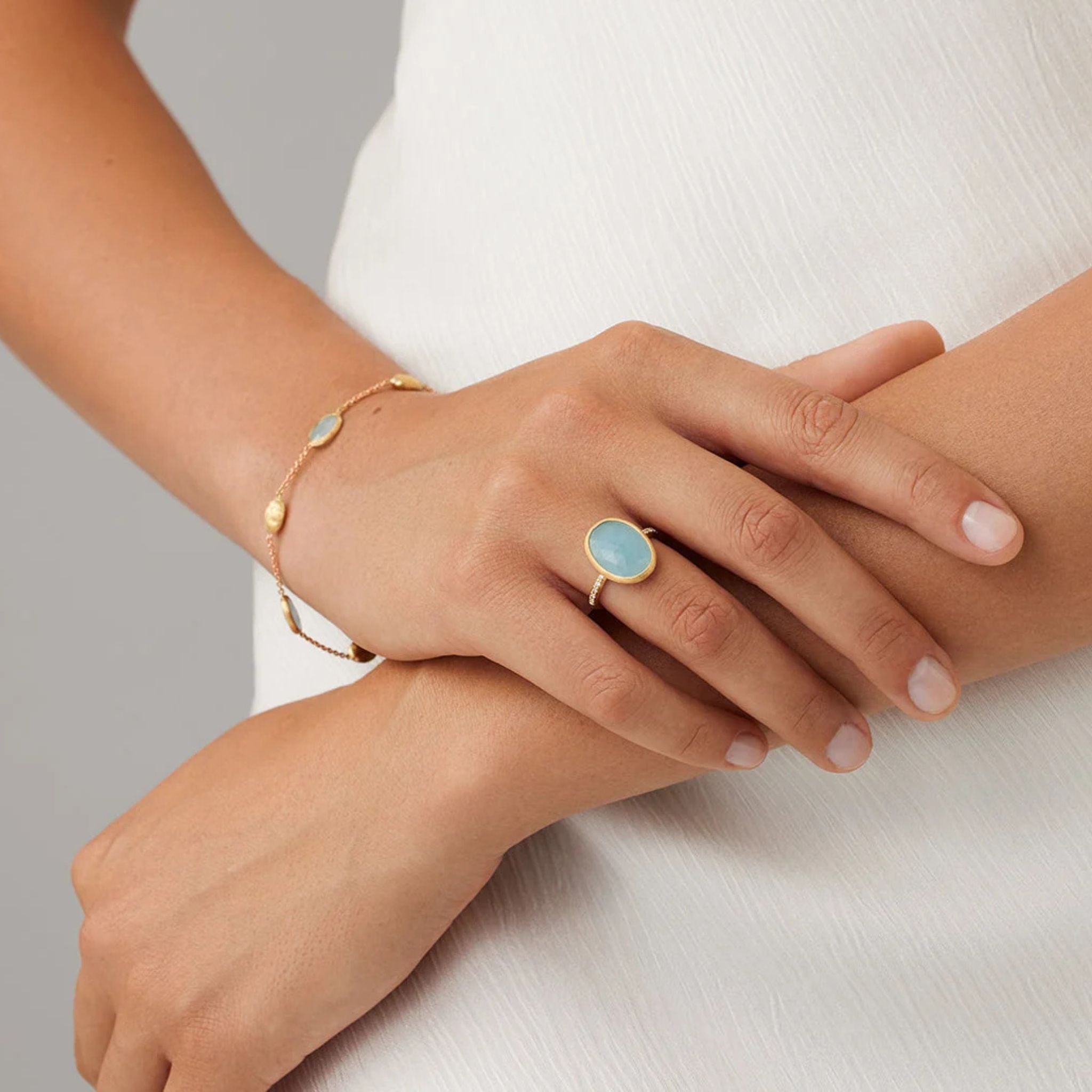 Siviglia Aquamarine Ring in Yellow Gold