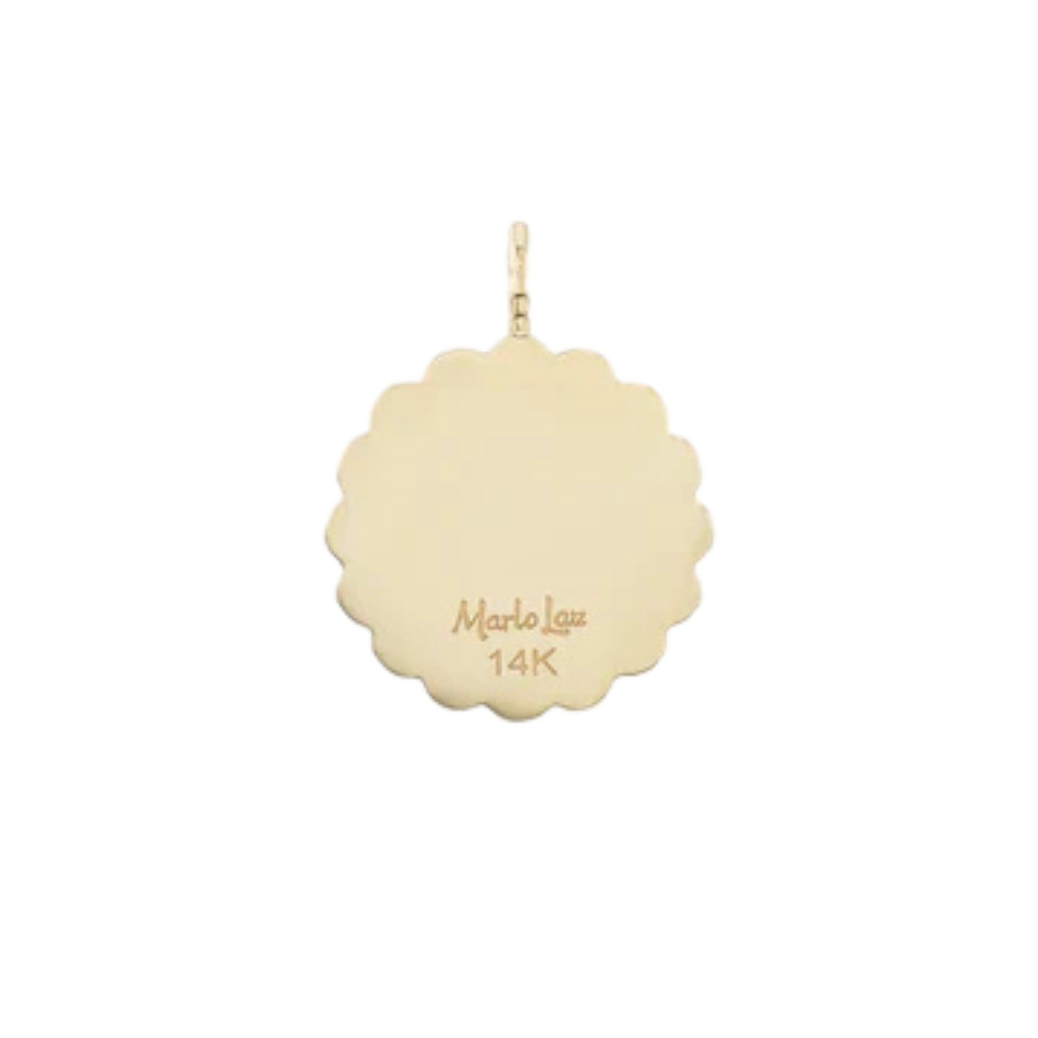 Large Raised Gold Ti Voglio Bene Aquamarine Charm in Yellow Gold