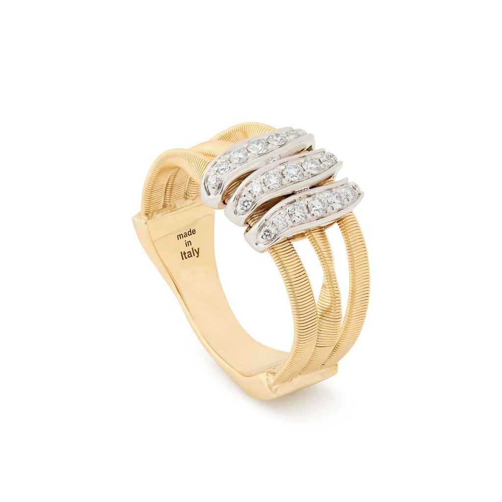 Marrakech Diamond Ring in Yellow Gold and White Gold